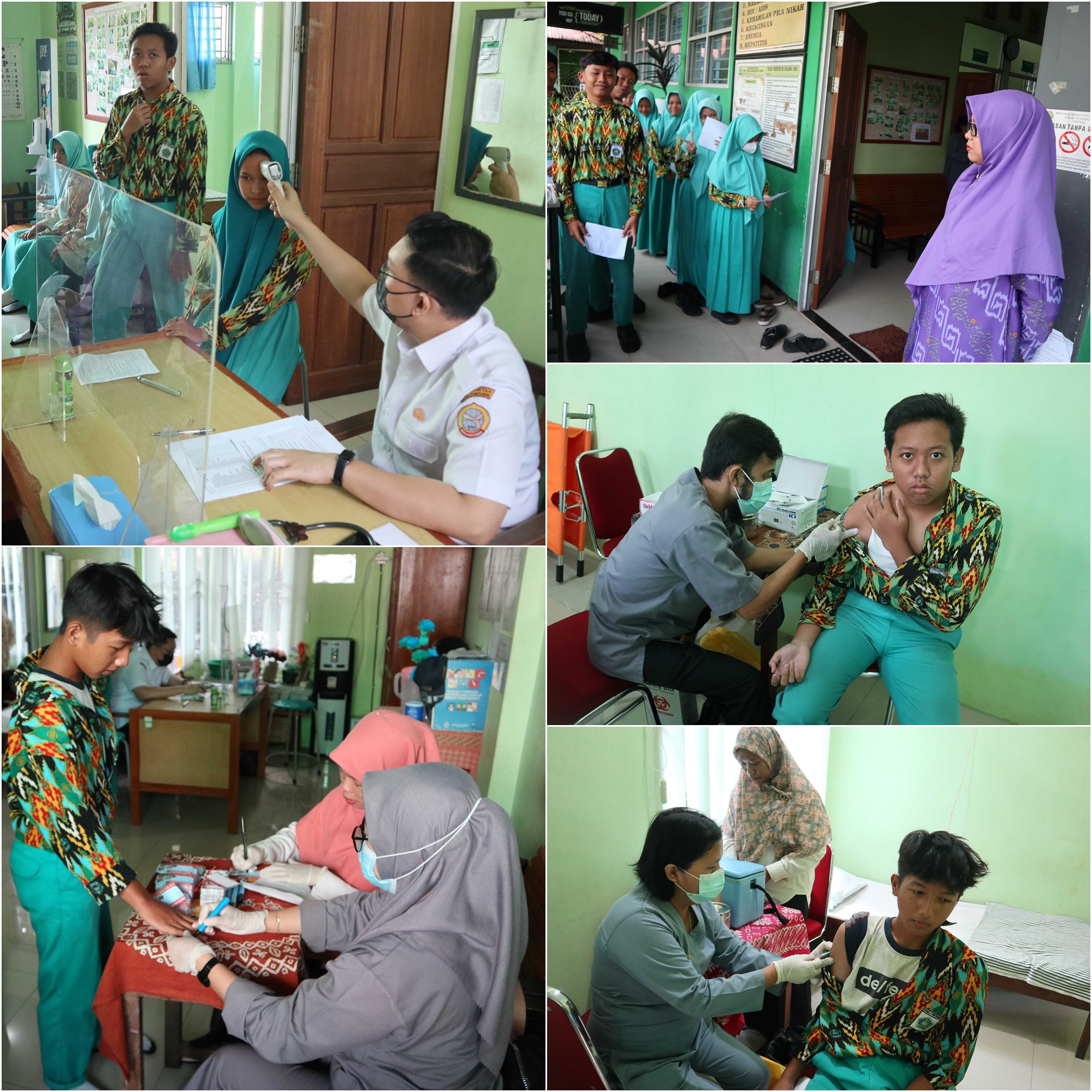 Pelaksanaan Imunisasi Japanese Encephalitis JE Kerjasama MTs.N 2 Pontianak Bersama Puskesmas Kar