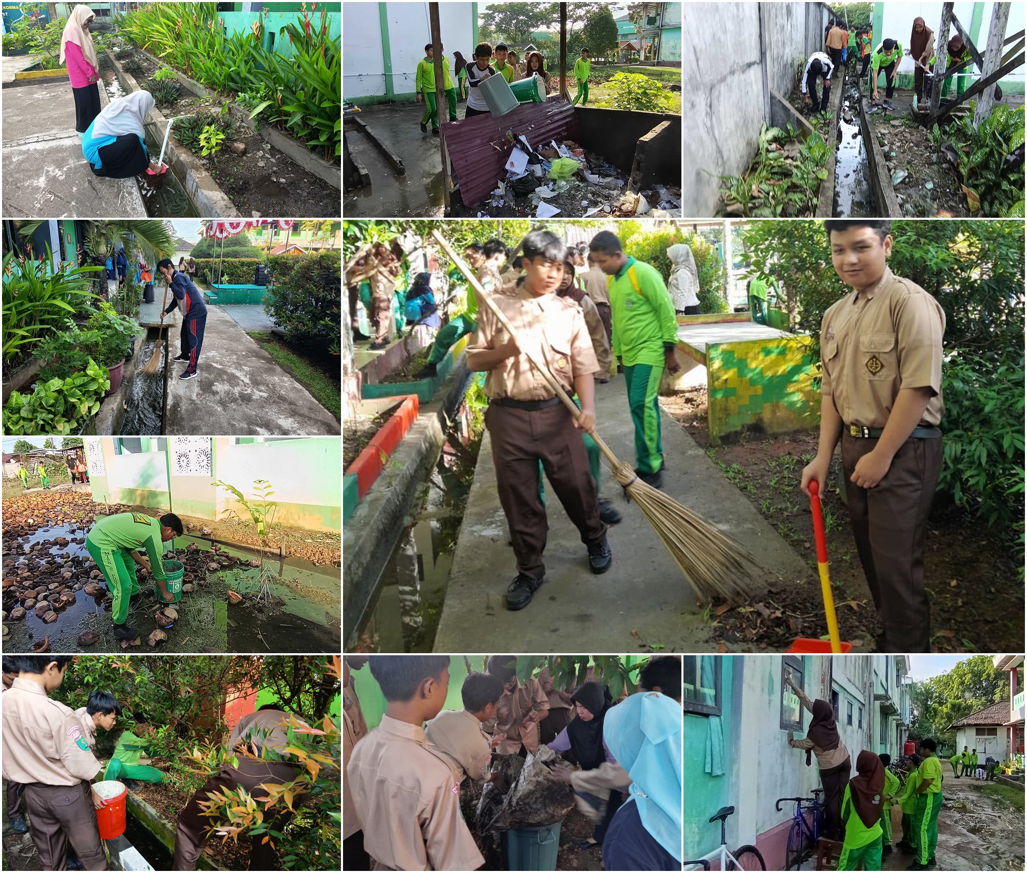 Kerja Bhakti Membersihkan Lingkungan Madrasah